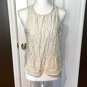 American Eagle Ladies Beige Shiny Sleeveless Top